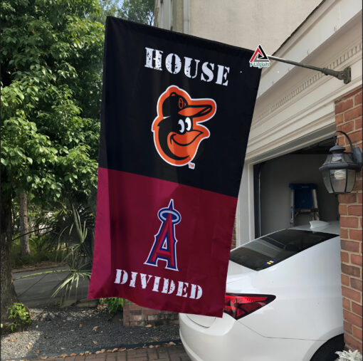 Orioles vs Angels House Divided Flag, MLB House Divided Flag