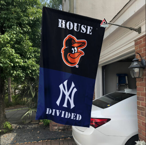 Orioles vs Yankees House Divided Flag, MLB House Divided Flag