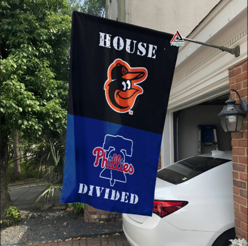 Orioles vs Phillies House Divided Flag, MLB House Divided Flag