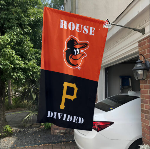 Orioles vs Pirates House Divided Flag, MLB House Divided Flag