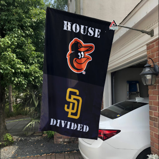 Orioles vs Padres House Divided Flag, MLB House Divided Flag