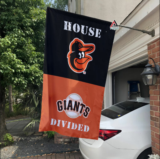 Orioles vs Giants House Divided Flag, MLB House Divided Flag