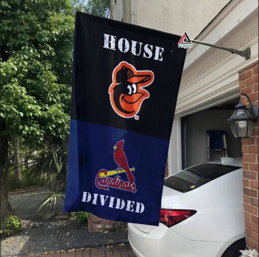 Orioles vs Cardinals House Divided Flag, MLB House Divided Flag