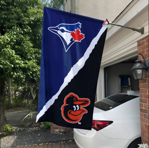 Blue Jays vs Orioles House Divided Flag, MLB House Divided Flag