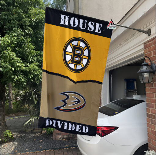 Bruins vs Ducks House Divided Flag, NHL House Divided Flag