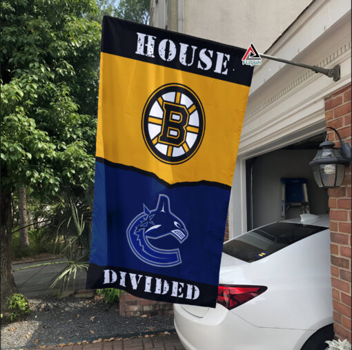Bruins vs Canucks House Divided Flag, NHL House Divided Flag