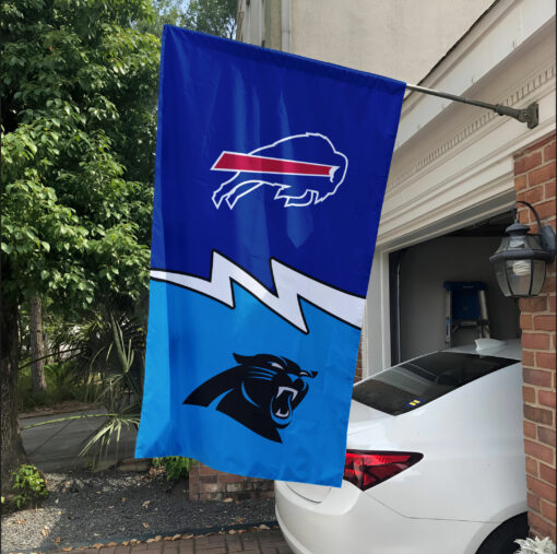 Bills vs Panthers House Divided Flag, NFL House Divided Flag