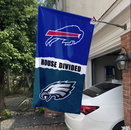 Bills vs Eagles House Divided Flag, NFL House Divided Flag
