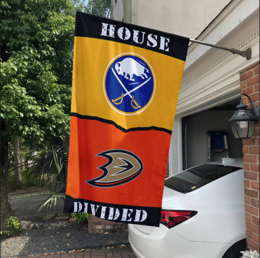Sabres vs Ducks House Divided Flag, NHL House Divided Flag
