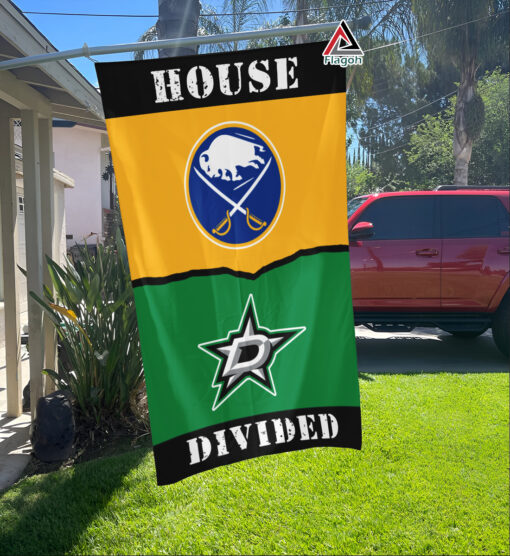 Sabres vs Stars House Divided Flag, NHL House Divided Flag
