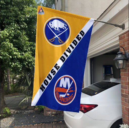 Sabres vs Islanders House Divided Flag, NHL House Divided Flag