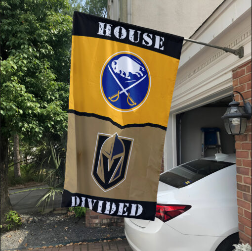 Sabres vs Golden Knights House Divided Flag, NHL House Divided Flag