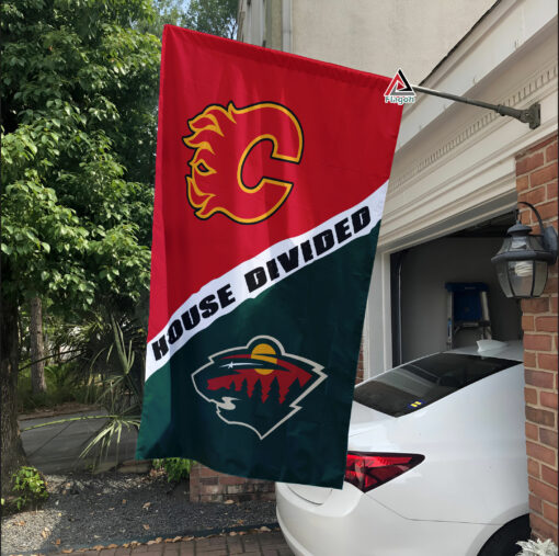 Flames vs Wild House Divided Flag, NHL House Divided Flag