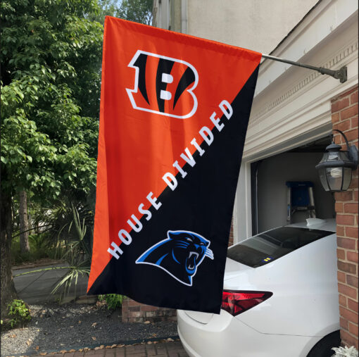 Bengals vs Panthers House Divided Flag, NFL House Divided Flag