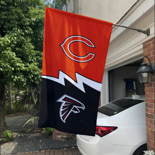 Bears vs Falcons House Divided Flag, NFL House Divided Flag