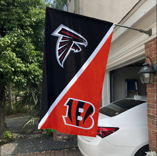 Falcons vs Bengals House Divided Flag, NFL House Divided Flag