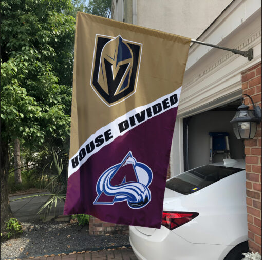 Golden Knights vs Avalanche House Divided Flag, NHL House Divided Flag