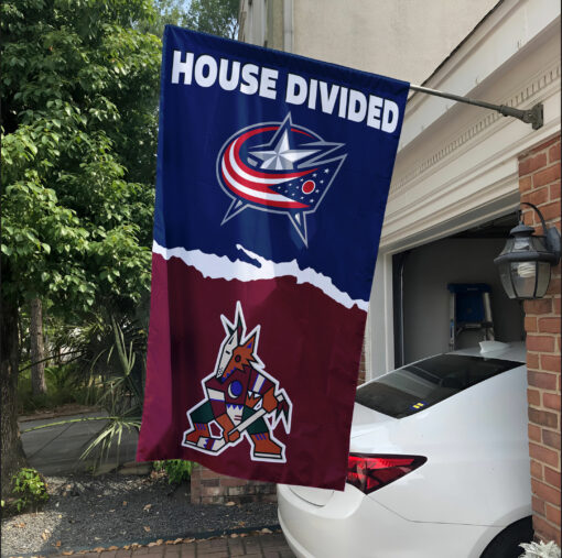 Blue Jackets vs Coyotes House Divided Flag, NHL House Divided Flag