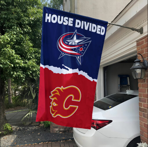Blue Jackets vs Flames House Divided Flag, NHL House Divided Flag