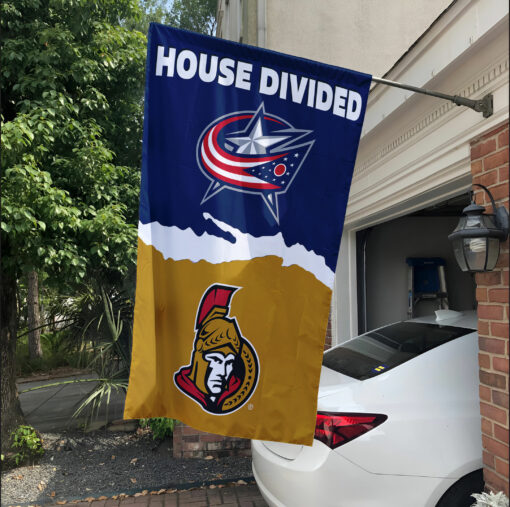Blue Jackets vs Senators House Divided Flag, NHL House Divided Flag
