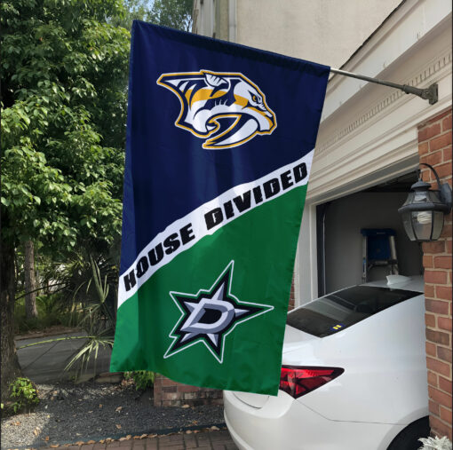 Predators vs Stars House Divided Flag, NHL House Divided Flag