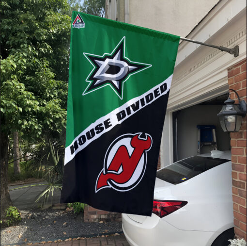 Stars vs Devils House Divided Flag, NHL House Divided Flag