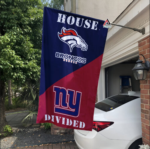 Broncos vs Giants House Divided Flag, NFL House Divided Flag