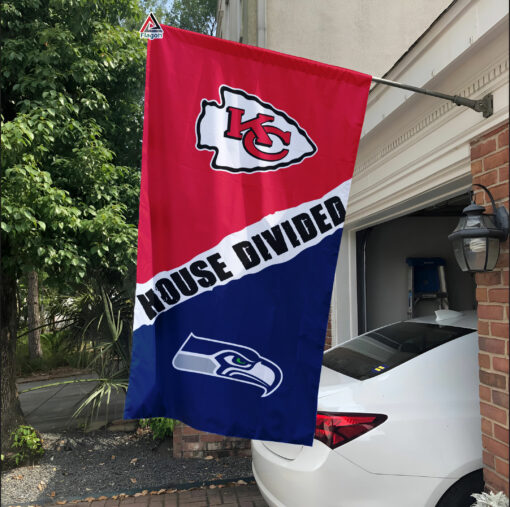 Chiefs vs Seahawks House Divided Flag, NFL House Divided Flag