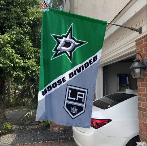 Stars vs Kings House Divided Flag, NHL House Divided Flag