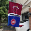 Pistons vs Heat House Divided Flag, NBA House Divided Flag