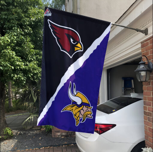 Cardinals vs Vikings House Divided Flag, NFL House Divided Flag