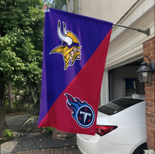 Vikings vs Titans House Divided Flag, NFL House Divided Flag