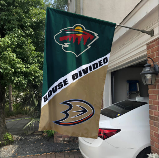 Wild vs Ducks House Divided Flag, NHL House Divided Flag