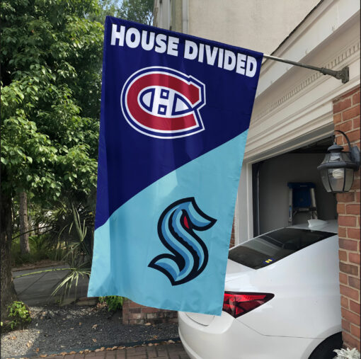Canadiens vs Kraken House Divided Flag, NHL House Divided Flag