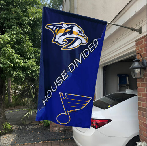 Predators vs Blues House Divided Flag, NHL House Divided Flag