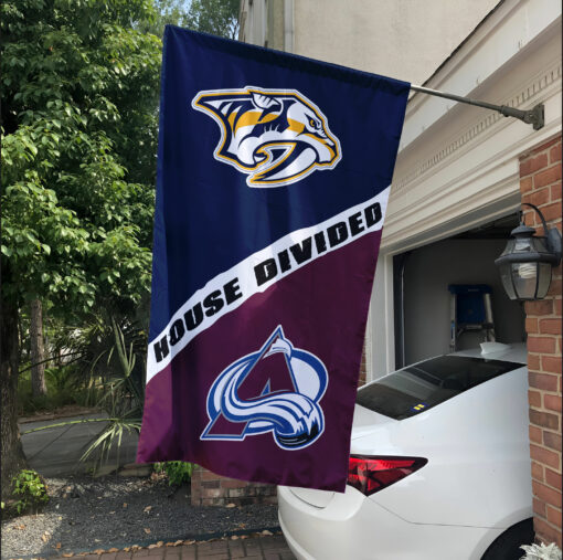 Predators vs Avalanche House Divided Flag, NHL House Divided Flag