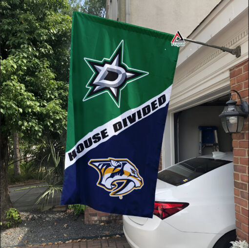 Stars vs Predators House Divided Flag, NHL House Divided Flag