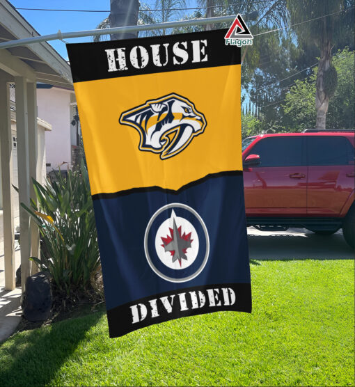 Predators vs Jets House Divided Flag, NHL House Divided Flag