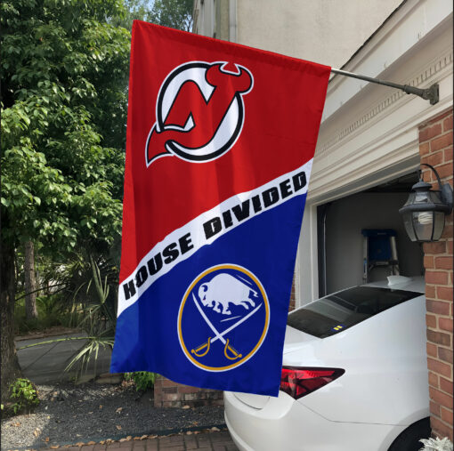 Devils vs Sabres House Divided Flag, NHL House Divided Flag