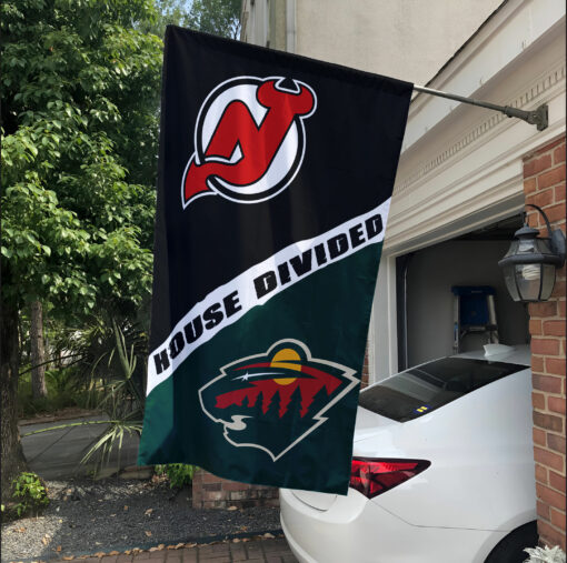 Devils vs Wild House Divided Flag, NHL House Divided Flag