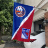Islanders vs Rangers House Divided Flag, NHL House Divided Flag