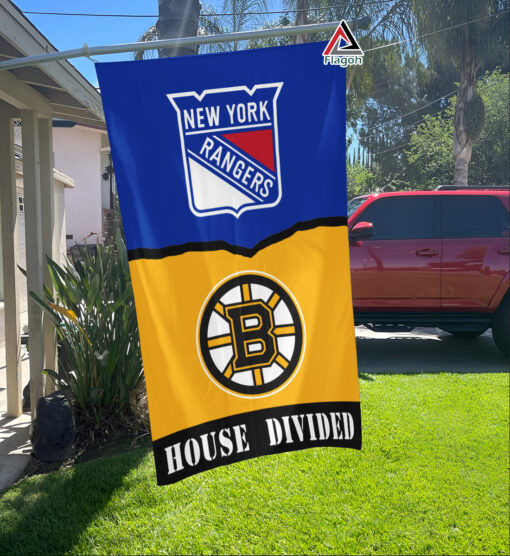 Rangers vs Bruins House Divided Flag, NHL House Divided Flag