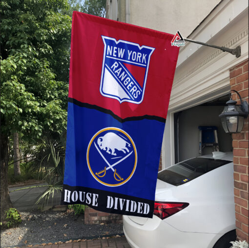 Rangers vs Sabres House Divided Flag, NHL House Divided Flag