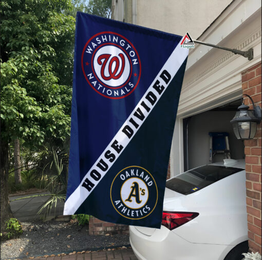 Nationals vs Athletics House Divided Flag, MLB House Divided Flag