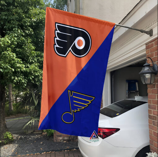 Flyers vs Blues House Divided Flag, NHL House Divided Flag