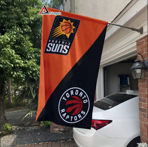 Suns vs Raptors House Divided Flag, NBA House Divided Flag