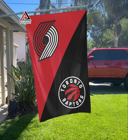 Trail Blazers vs Raptors House Divided Flag, NBA House Divided Flag