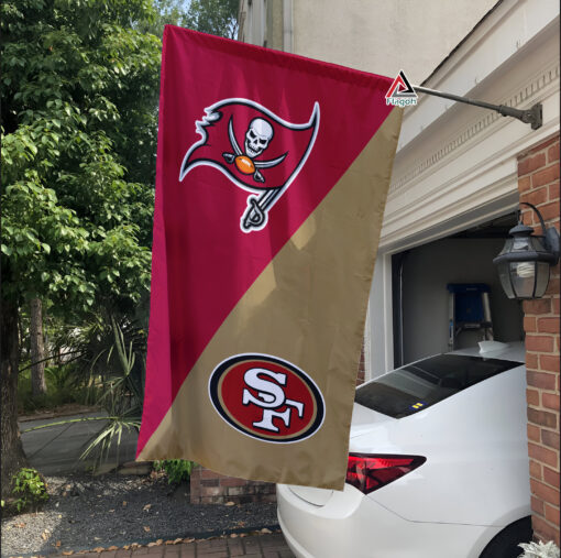 Buccaneers vs 49ers House Divided Flag, NFL House Divided Flag