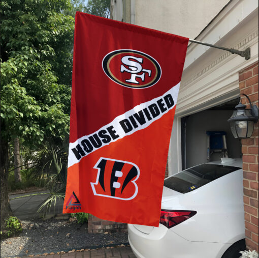 49ers vs Bengals House Divided Flag, NFL House Divided Flag