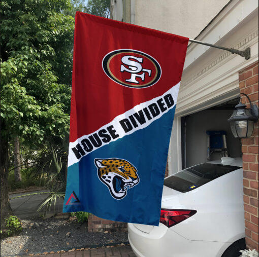 49ers vs Jaguars House Divided Flag, NFL House Divided Flag